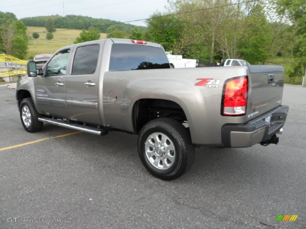 Steel Gray Metallic 2012 GMC Sierra 3500HD Denali Crew Cab 4x4 Exterior Photo #65491006