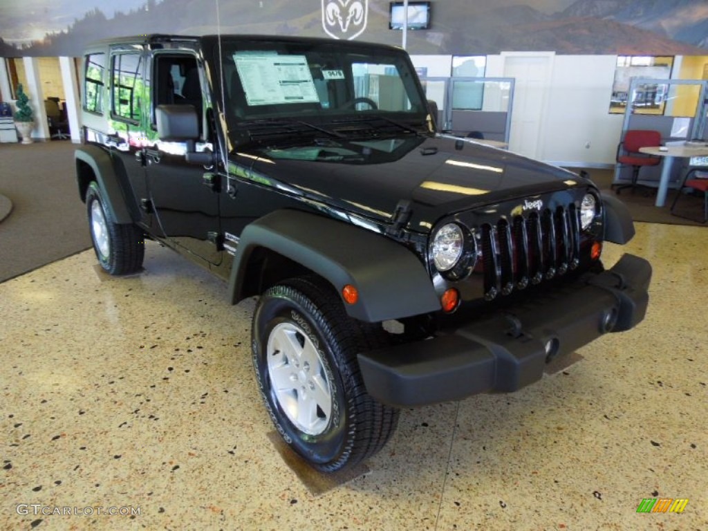 2012 Wrangler Unlimited Sport S 4x4 - Black Forest Green Pearl / Black photo #1