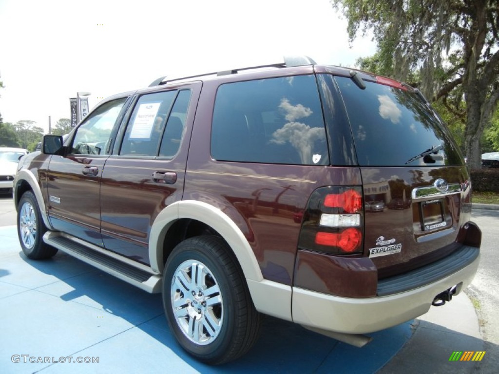 2007 Explorer Eddie Bauer - Dark Cherry Metallic / Black/Stone photo #3