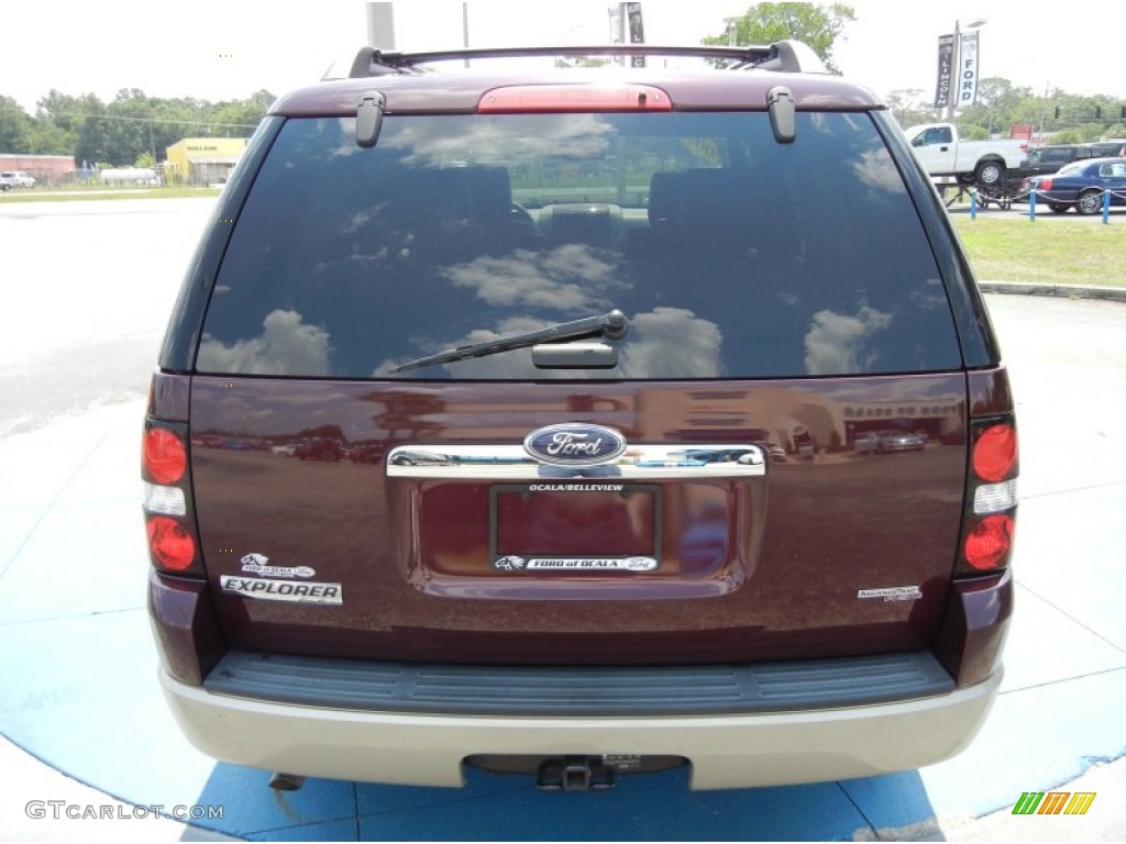 2007 Explorer Eddie Bauer - Dark Cherry Metallic / Black/Stone photo #4