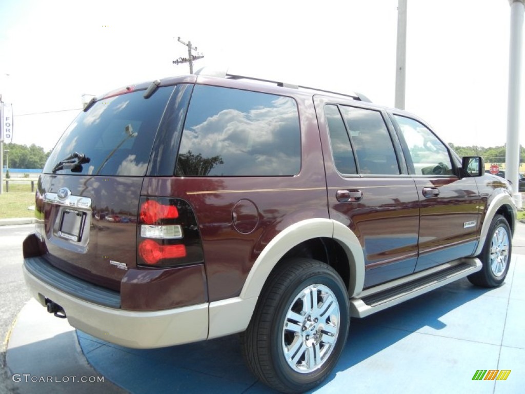 2007 Explorer Eddie Bauer - Dark Cherry Metallic / Black/Stone photo #5