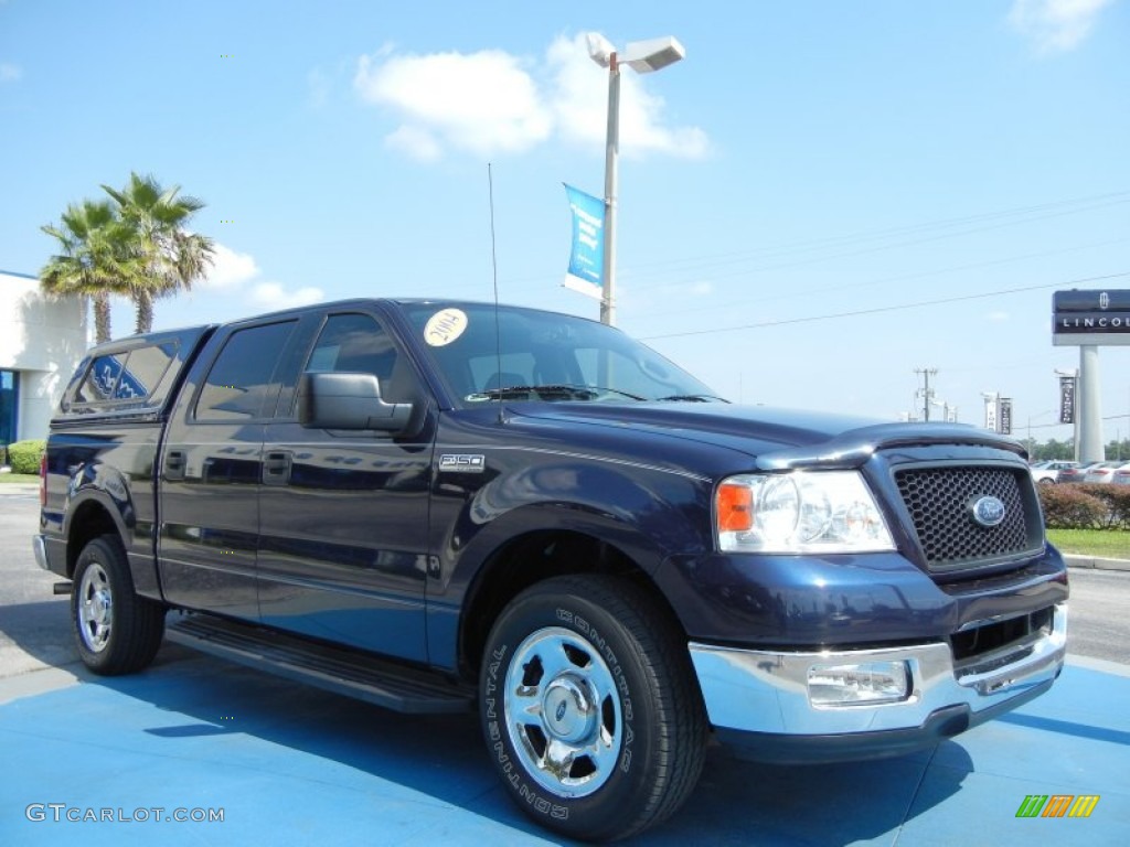 2004 F150 XLT SuperCrew - True Blue Metallic / Medium/Dark Flint photo #7