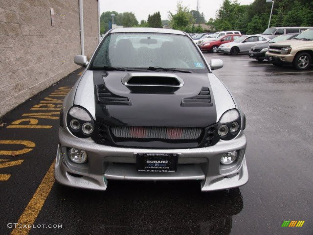 2003 Impreza WRX Sedan - Platinum Silver Metallic / Grey/Blue photo #2