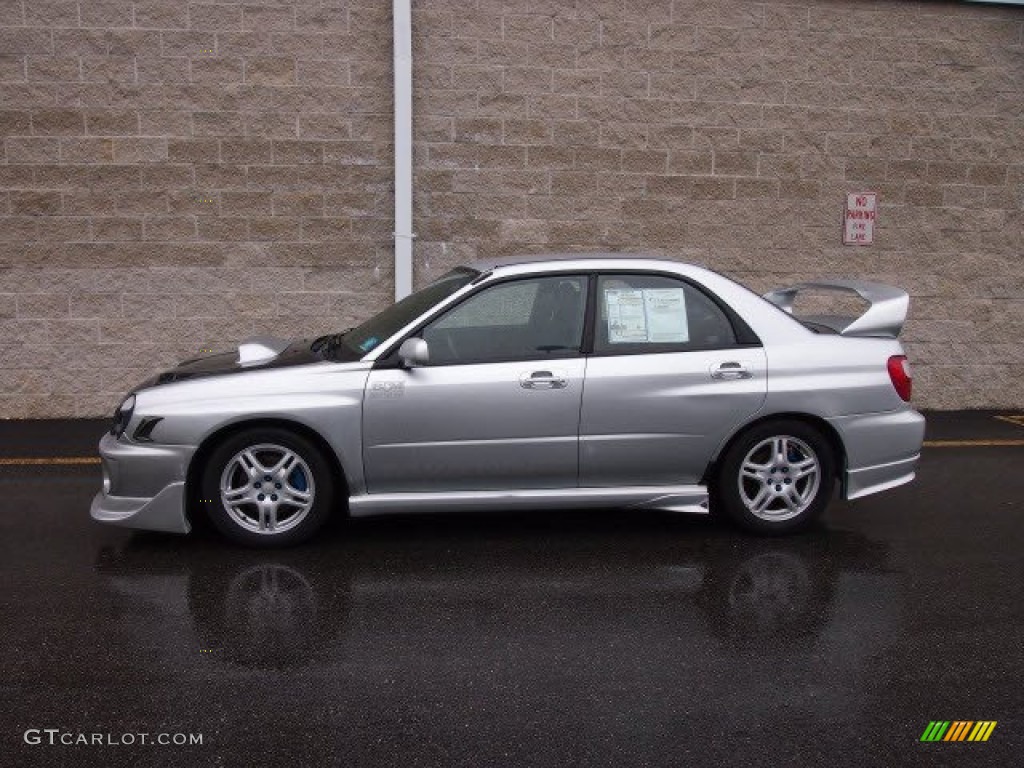 2003 Impreza WRX Sedan - Platinum Silver Metallic / Grey/Blue photo #3