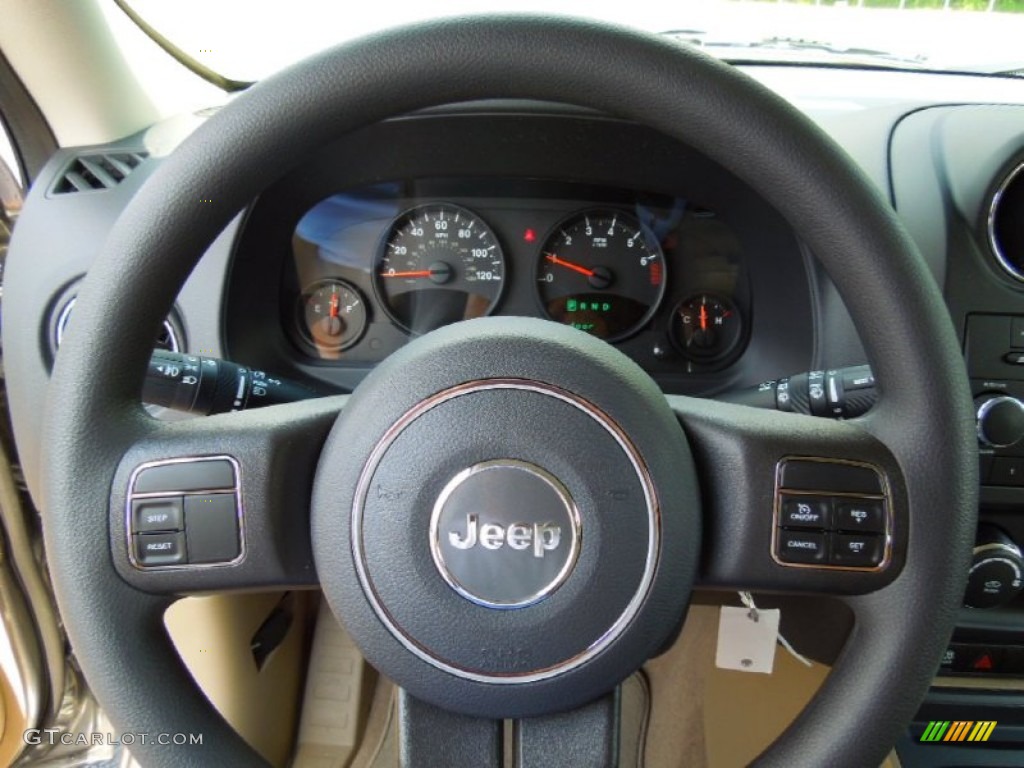 2012 Jeep Patriot Sport 4x4 Dark Slate Gray/Light Pebble Beige Steering Wheel Photo #65494181
