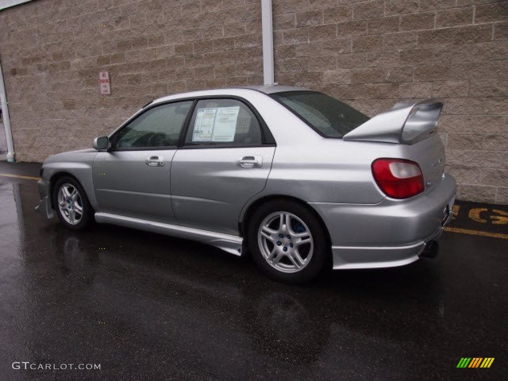 2003 Impreza WRX Sedan - Platinum Silver Metallic / Grey/Blue photo #4