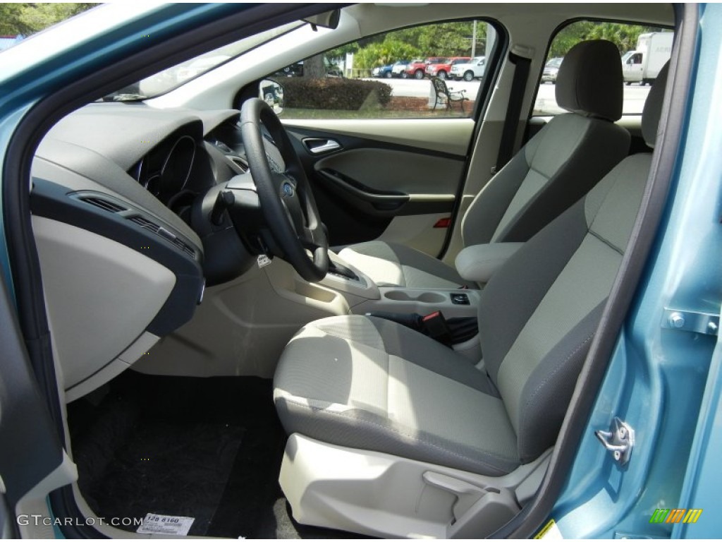 2012 Focus SE Sedan - Frosted Glass Metallic / Stone photo #5