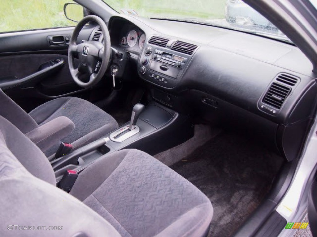 2002 Honda Civic LX Coupe Black Dashboard Photo #65495668