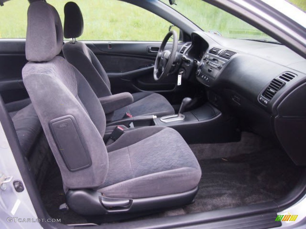 Black Interior 2002 Honda Civic LX Coupe Photo #65495674