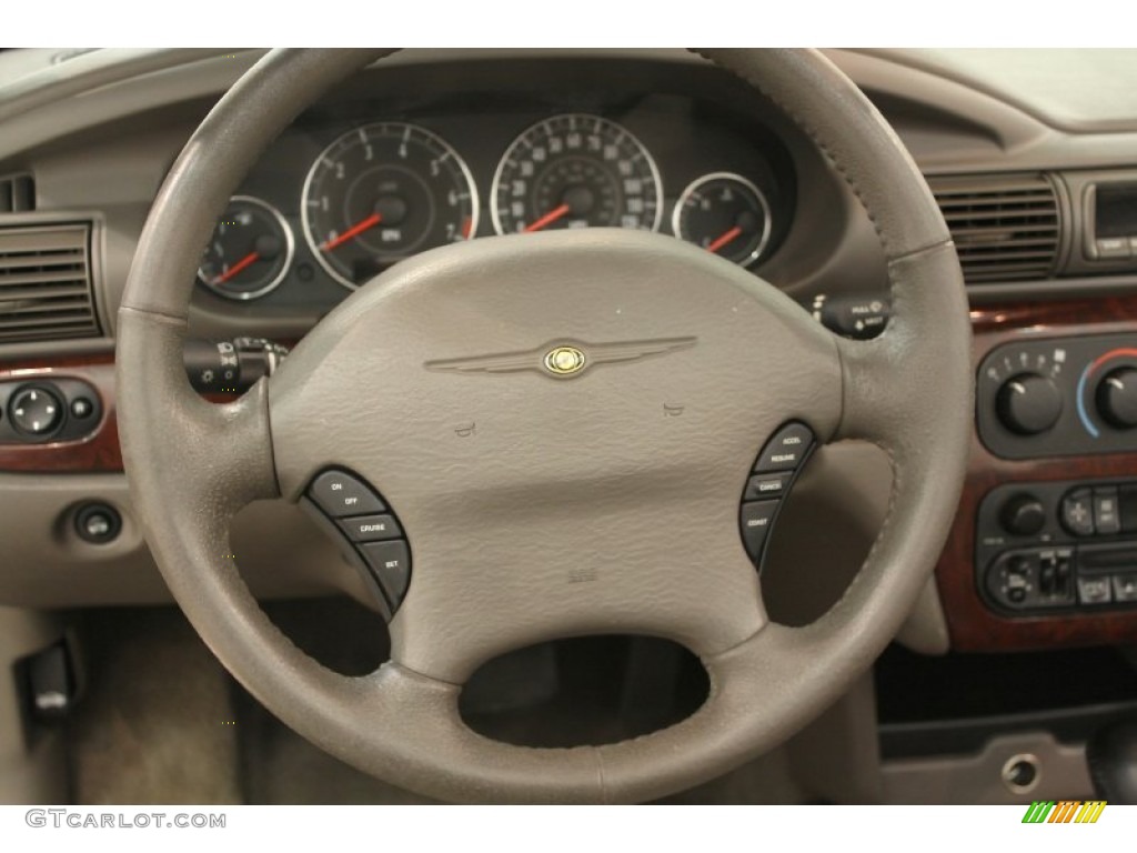 2002 Chrysler Sebring LXi Convertible Sandstone Steering Wheel Photo #65496159