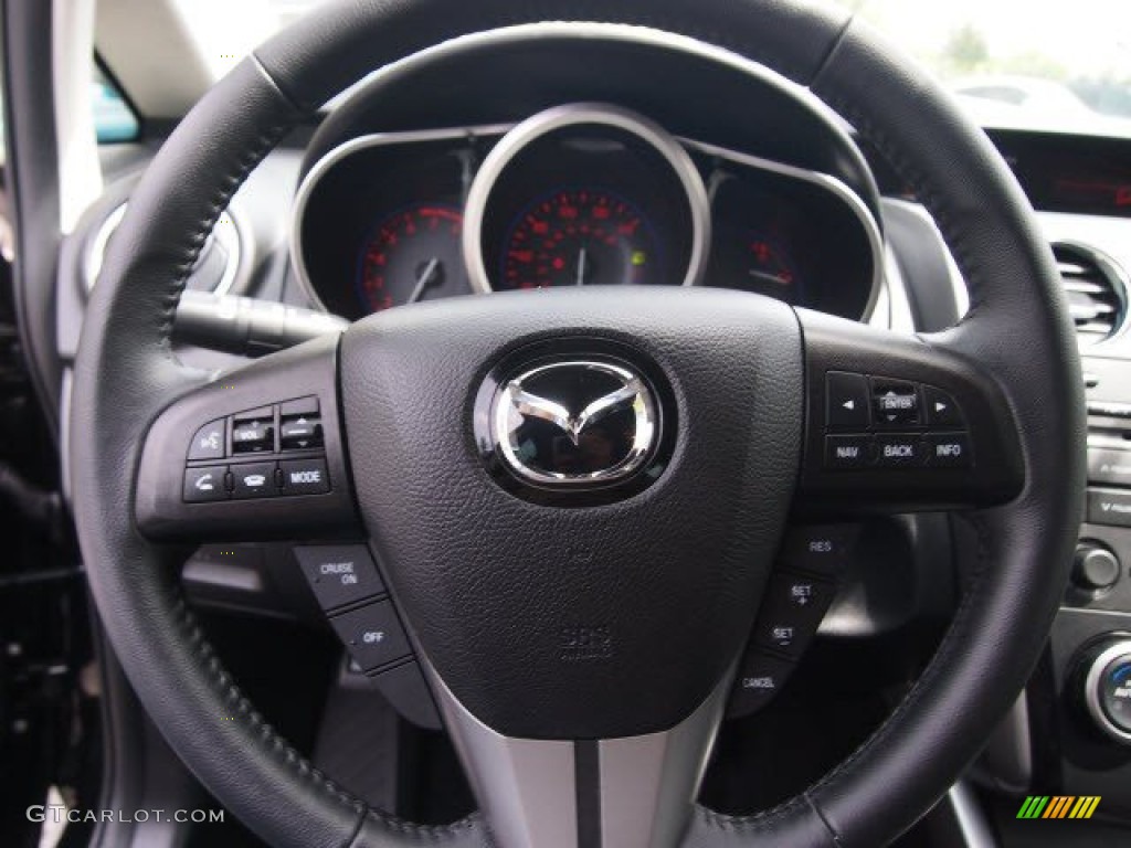 2011 Mazda CX-7 s Grand Touring AWD Black Steering Wheel Photo #65496673