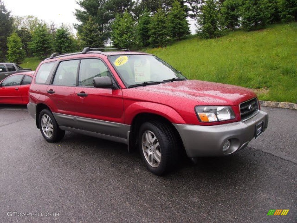 2005 Forester 2.5 XS L.L.Bean Edition - Cayenne Red Pearl / Beige photo #1