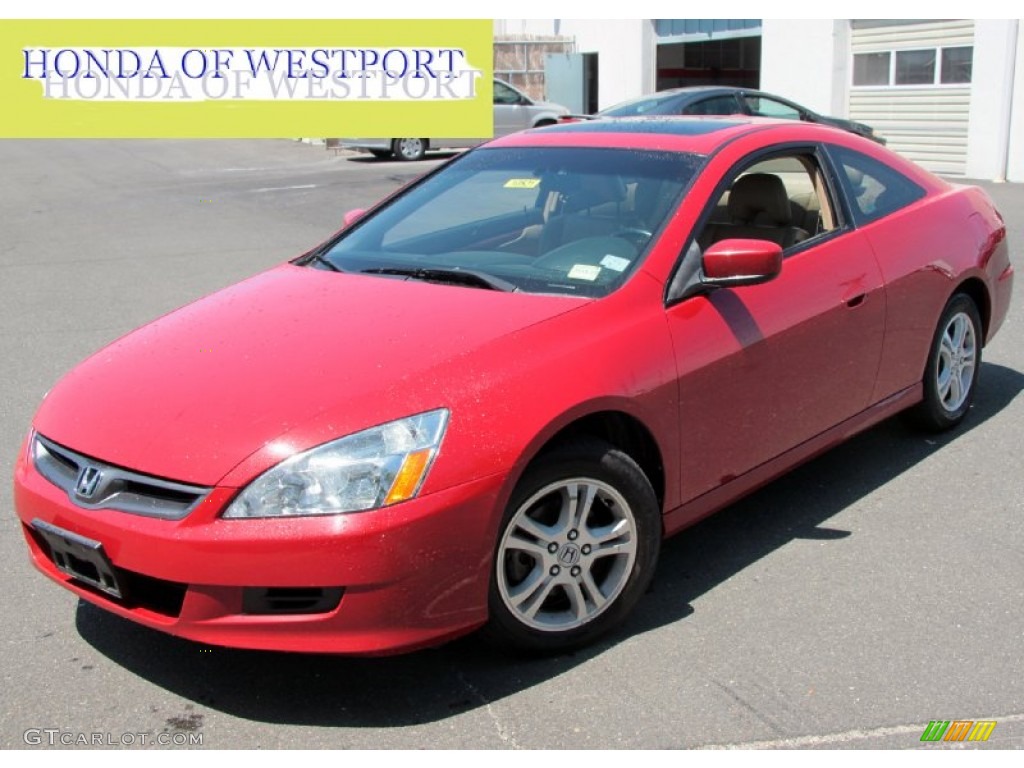 2007 Accord EX-L Coupe - San Marino Red / Ivory photo #1