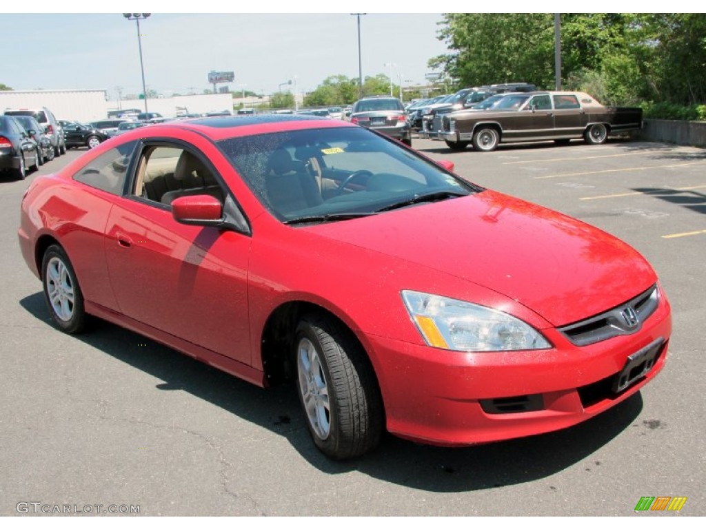 2007 Accord EX-L Coupe - San Marino Red / Ivory photo #4