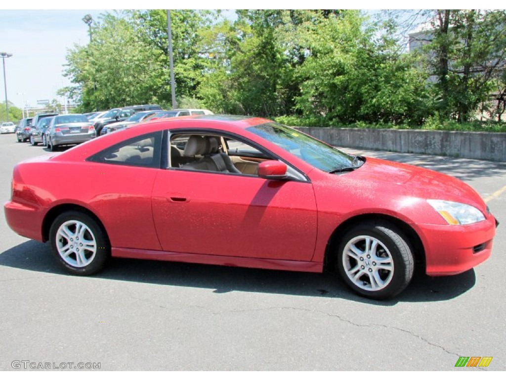 2007 Accord EX-L Coupe - San Marino Red / Ivory photo #6