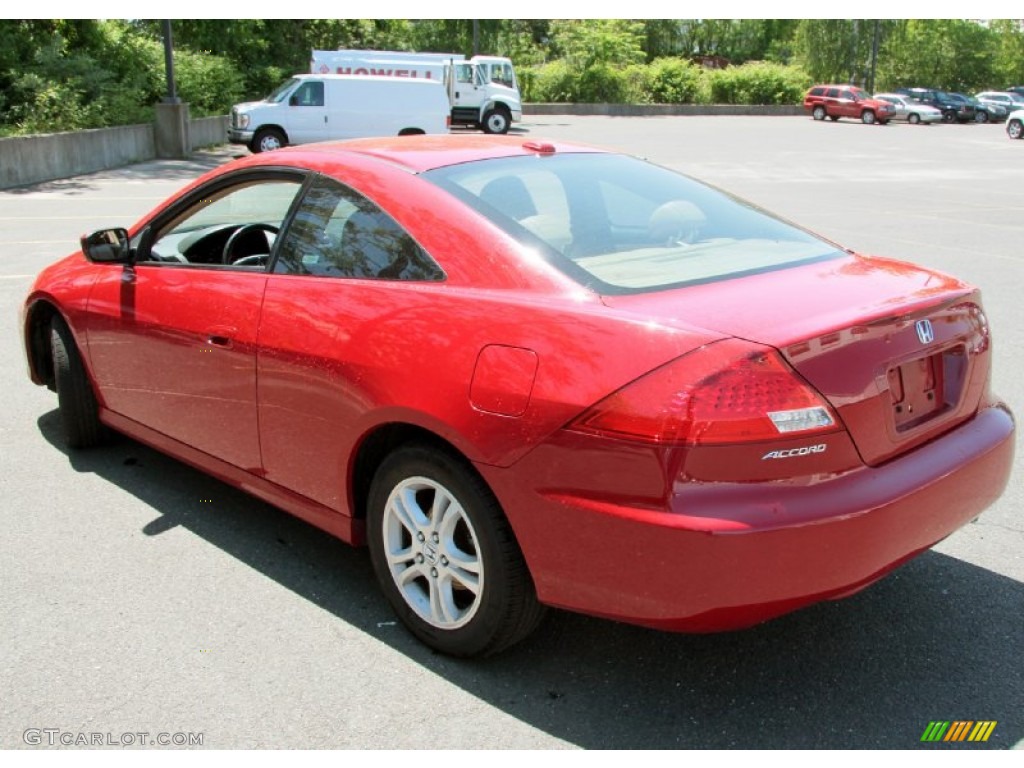 2007 Accord EX-L Coupe - San Marino Red / Ivory photo #11