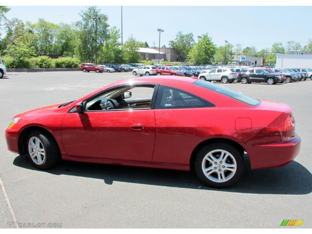 2007 Accord EX-L Coupe - San Marino Red / Ivory photo #13