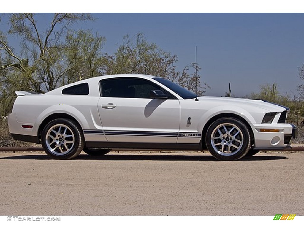 Performance White 2008 Ford Mustang Shelby GT500 Coupe Exterior Photo #65502590