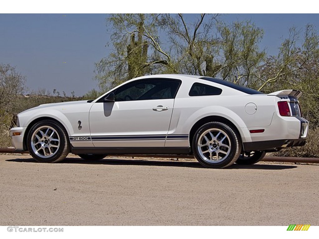 Performance White 2008 Ford Mustang Shelby GT500 Coupe Exterior Photo #65502605