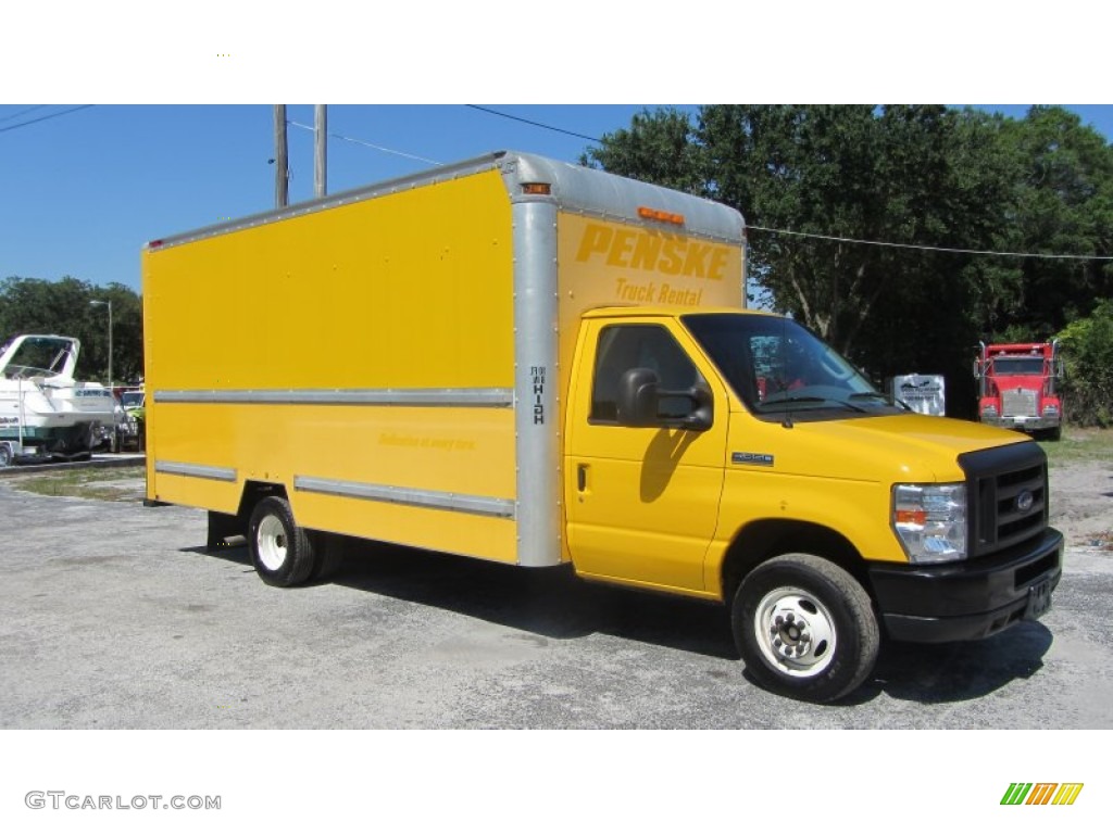 2008 E Series Cutaway E350 Commercial Moving Truck - Yellow / Medium Flint photo #3