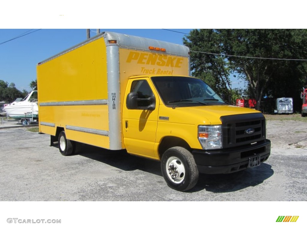 2008 E Series Cutaway E350 Commercial Moving Truck - Yellow / Medium Flint photo #5