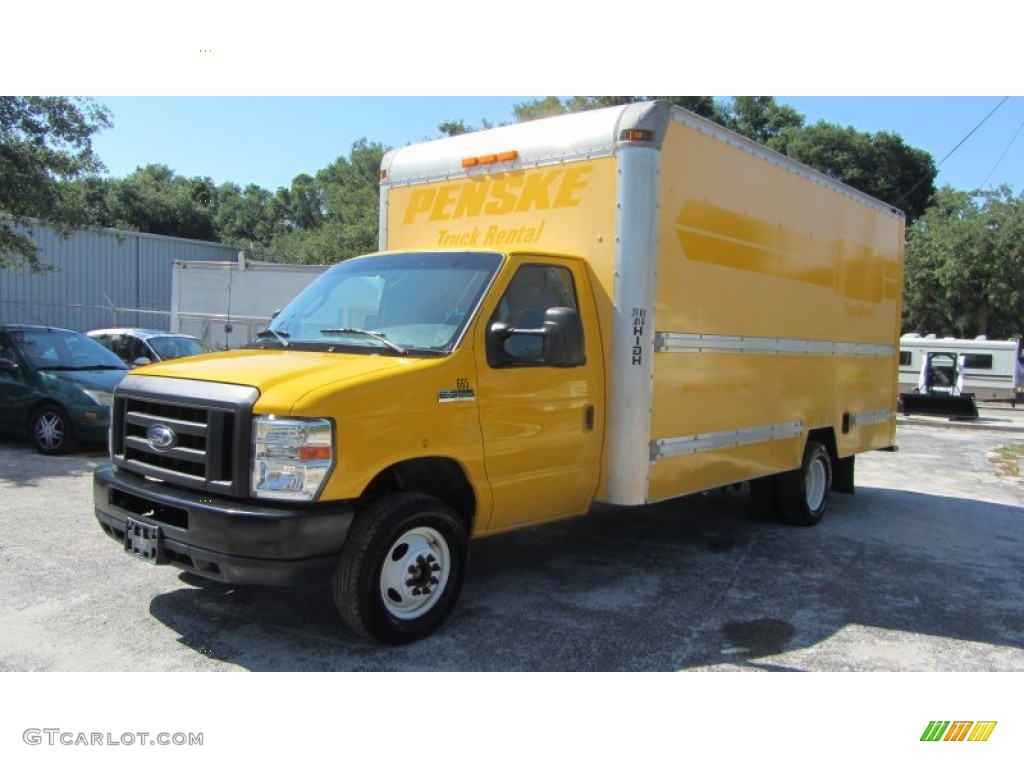 2008 E Series Cutaway E350 Commercial Moving Truck - Yellow / Medium Flint photo #6