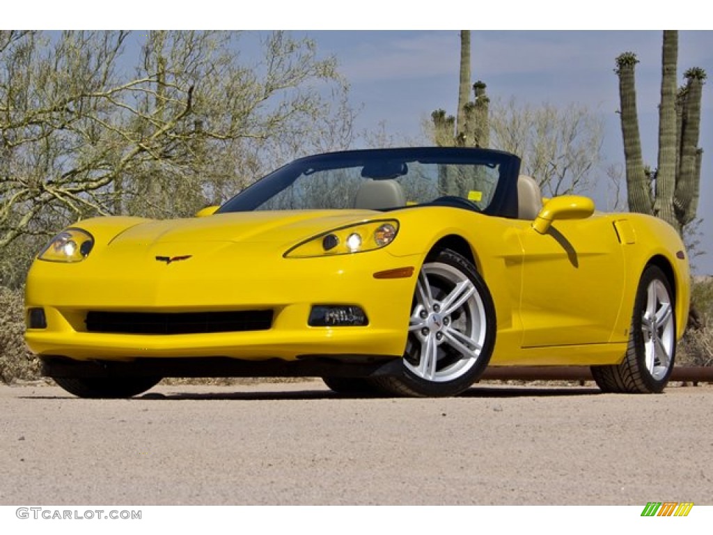 2009 Corvette Convertible - Velocity Yellow / Titanium Gray photo #1