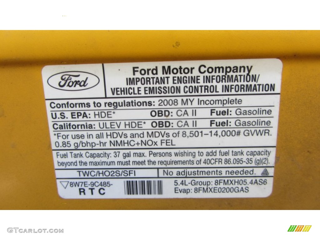 2008 E Series Cutaway E350 Commercial Moving Truck - Yellow / Medium Flint photo #57