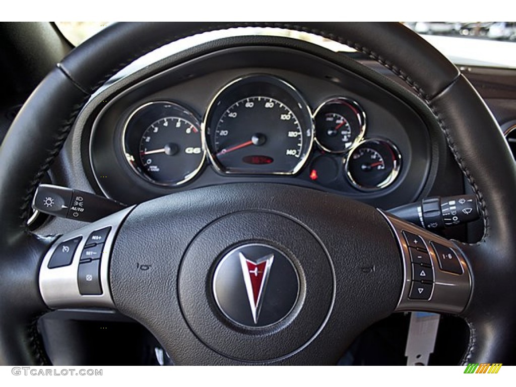 2006 Pontiac G6 GTP Convertible Ebony Steering Wheel Photo #65503769