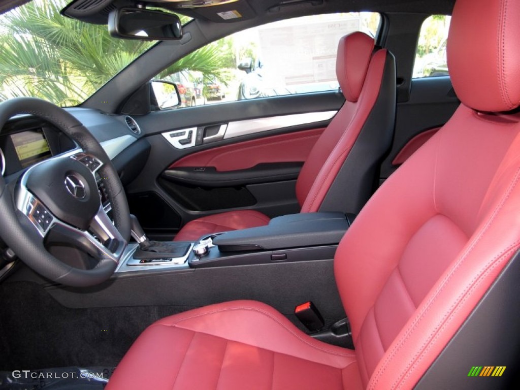 Red Interior 2012 Mercedes-Benz C 350 Coupe Photo #65505652