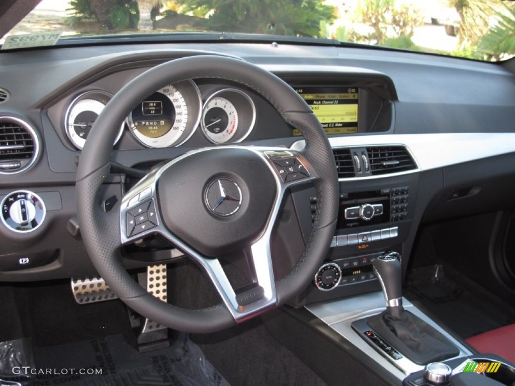 2012 Mercedes-Benz C 350 Coupe Red Dashboard Photo #65505660