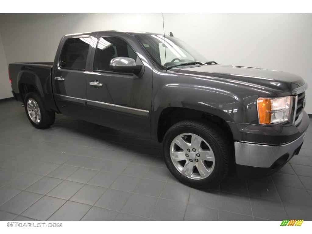 2011 Sierra 1500 SLE Crew Cab - Storm Gray Metallic / Dark Titanium/Light Titanium photo #1