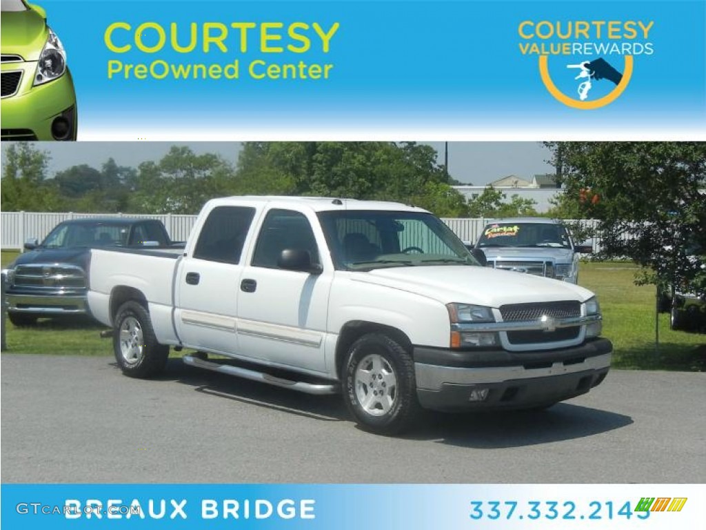 2005 Silverado 1500 LS Crew Cab - Summit White / Medium Gray photo #1