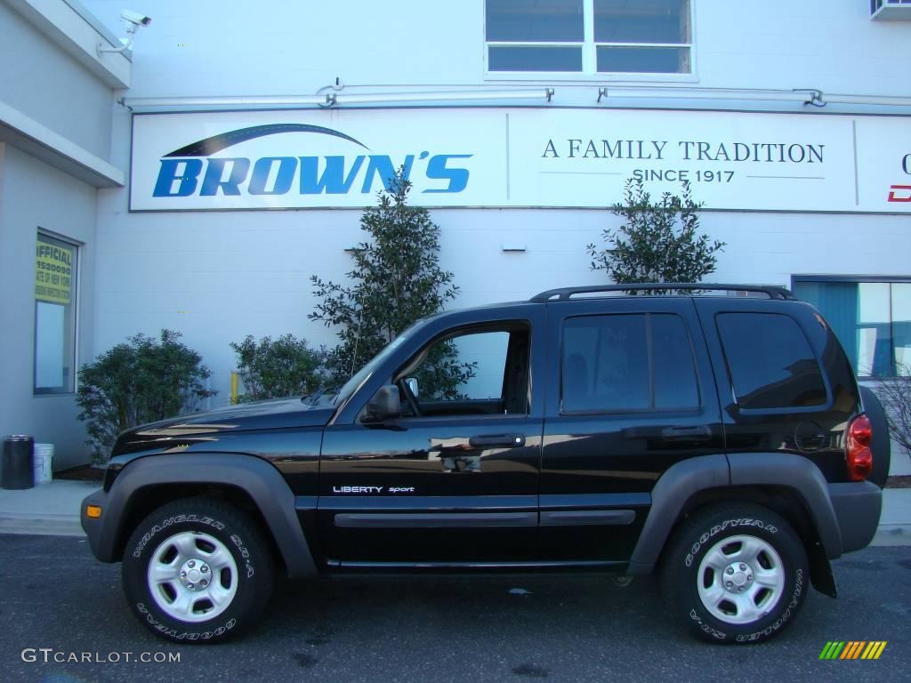 2003 Liberty Sport 4x4 - Black Clearcoat / Dark Slate Gray photo #1