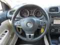 Cornsilk Beige 2012 Volkswagen Jetta SE SportWagen Steering Wheel