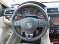Cornsilk Beige 2012 Volkswagen Passat V6 SEL Steering Wheel