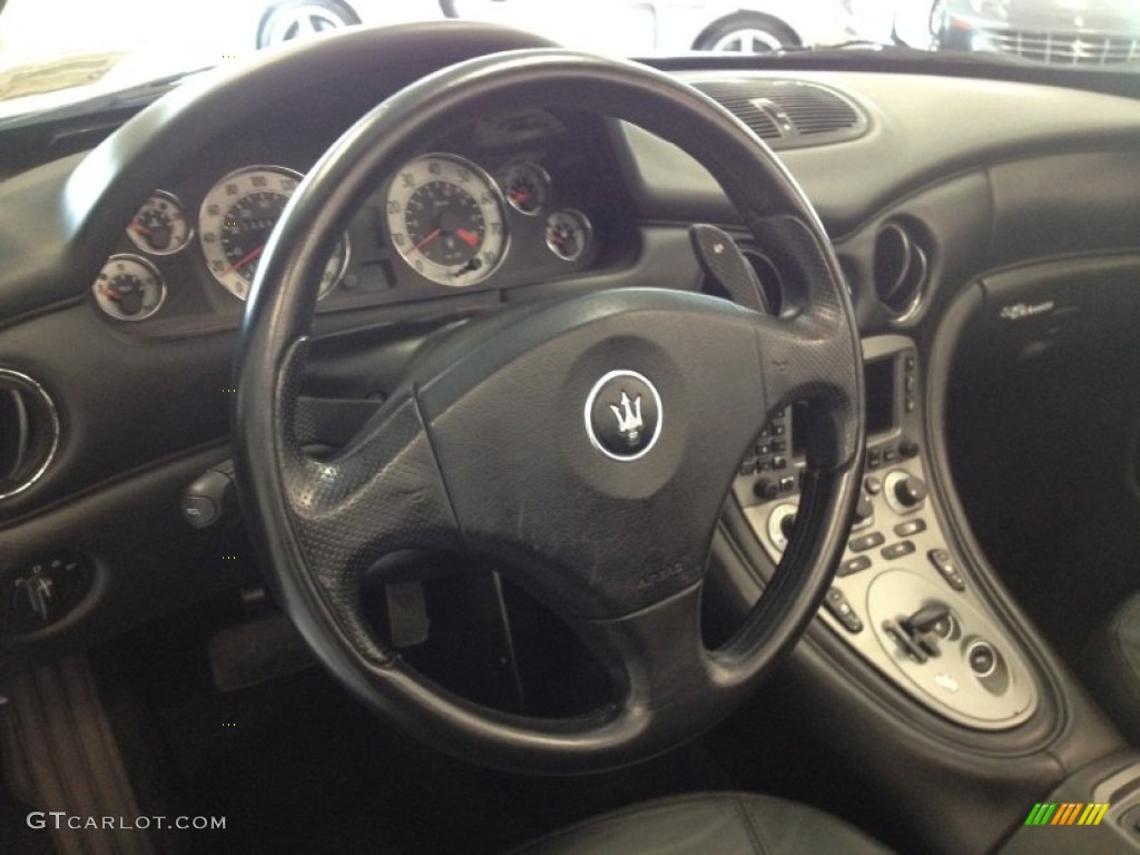 2004 Maserati Spyder Cambiocorsa Black Steering Wheel Photo #65512235