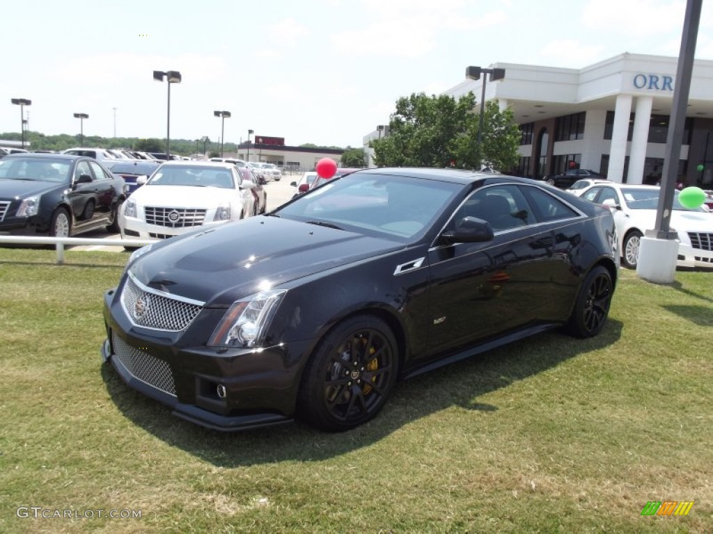 2012 CTS -V Coupe - Black Diamond Tricoat / Ebony/Saffron photo #1