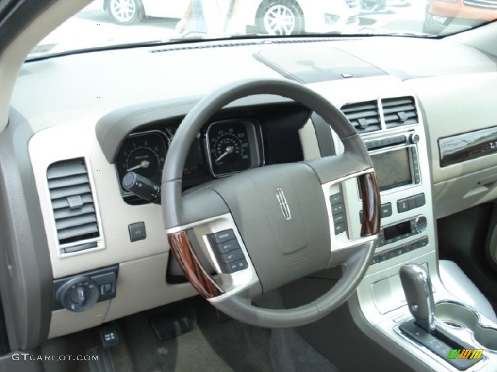 2010 Lincoln MKX AWD Medium Light Stone Steering Wheel Photo #65515694