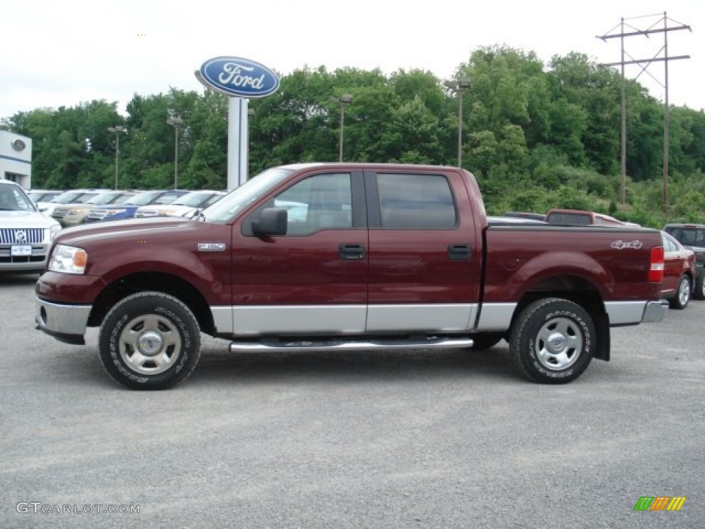 2006 F150 XLT SuperCrew 4x4 - Dark Toreador Red Metallic / Medium/Dark Flint photo #5