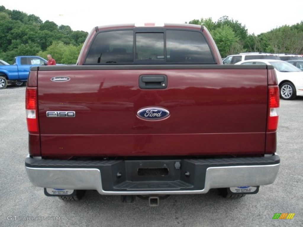 2006 F150 XLT SuperCrew 4x4 - Dark Toreador Red Metallic / Medium/Dark Flint photo #7