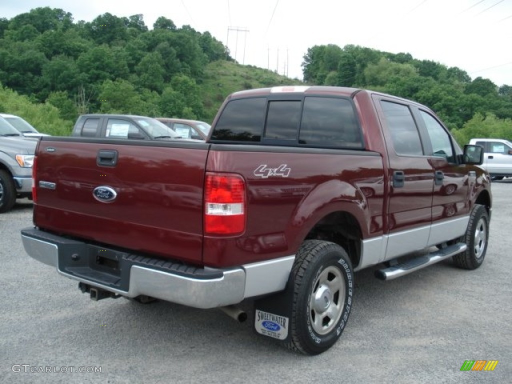 2006 F150 XLT SuperCrew 4x4 - Dark Toreador Red Metallic / Medium/Dark Flint photo #8