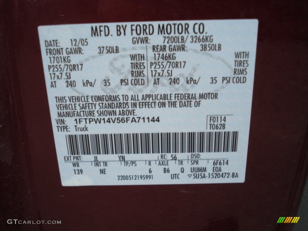 2006 F150 XLT SuperCrew 4x4 - Dark Toreador Red Metallic / Medium/Dark Flint photo #20