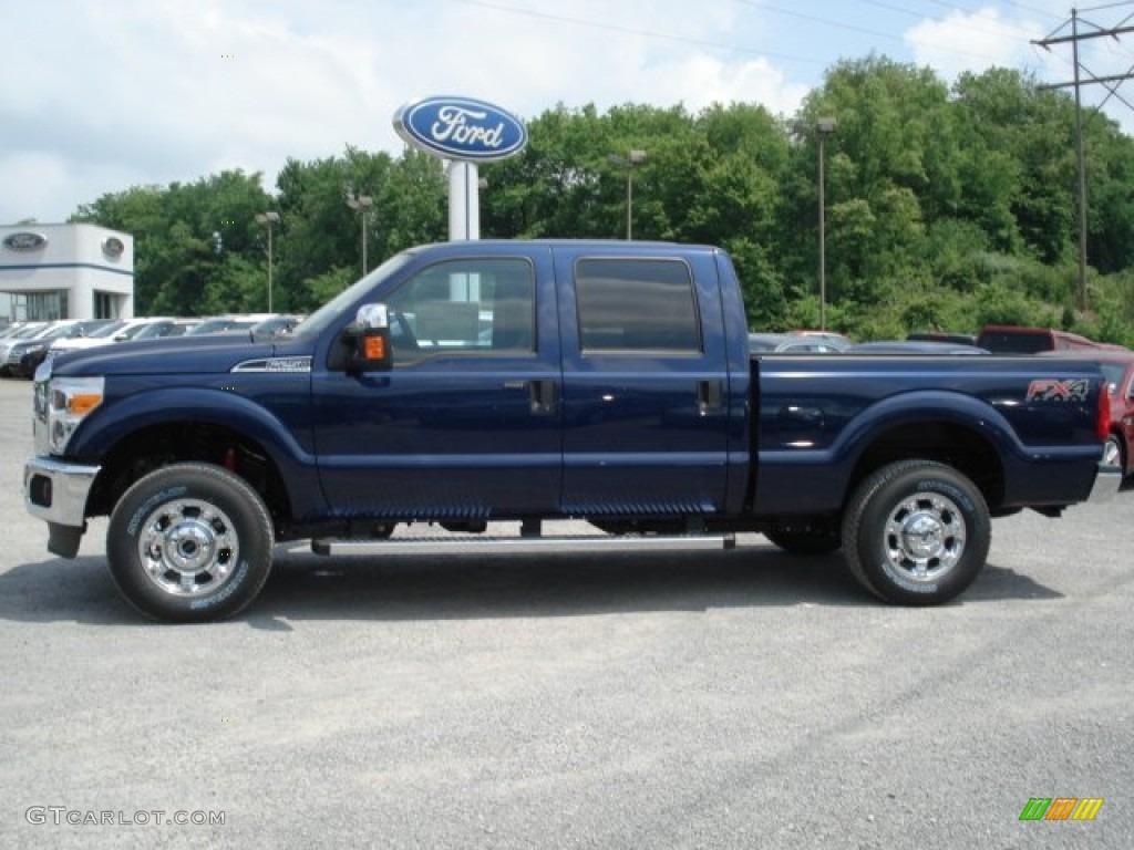 2012 F250 Super Duty XLT Crew Cab 4x4 - Dark Blue Pearl Metallic / Steel photo #5