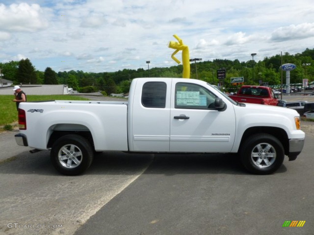 2012 Sierra 1500 SLE Extended Cab 4x4 - Summit White / Ebony photo #8