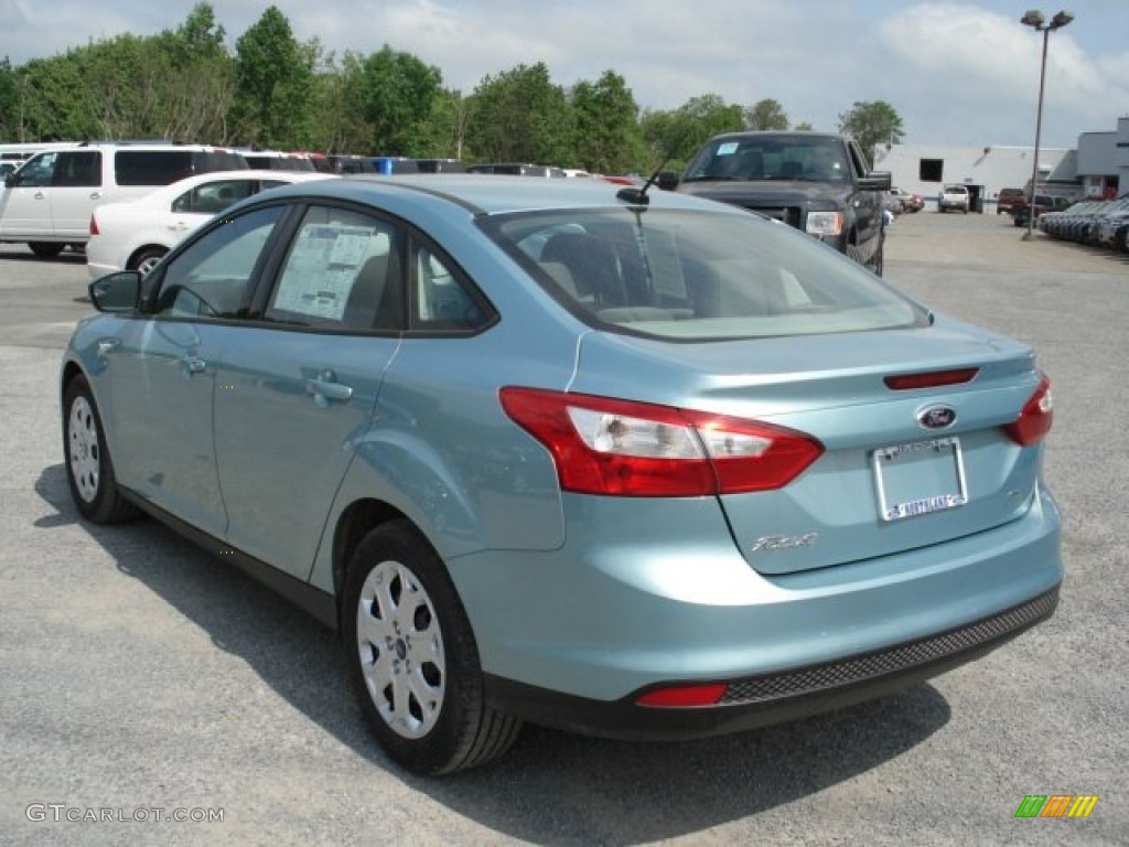 2012 Focus SE Sedan - Frosted Glass Metallic / Stone photo #6