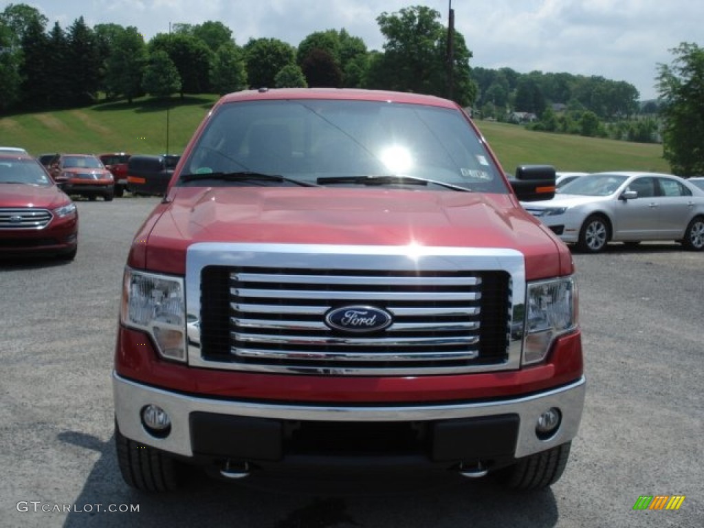 2012 F150 XLT SuperCab 4x4 - Red Candy Metallic / Steel Gray photo #3