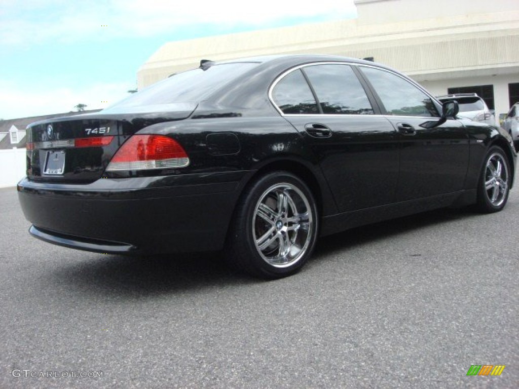 2002 7 Series 745i Sedan - Jet Black / Beige III photo #4