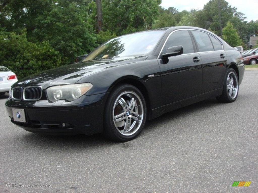 2002 7 Series 745i Sedan - Jet Black / Beige III photo #7