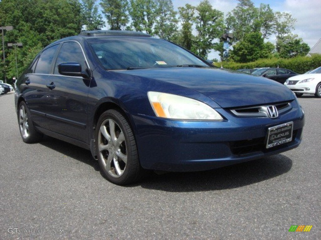 2005 Accord EX-L V6 Sedan - Eternal Blue Pearl / Gray photo #1